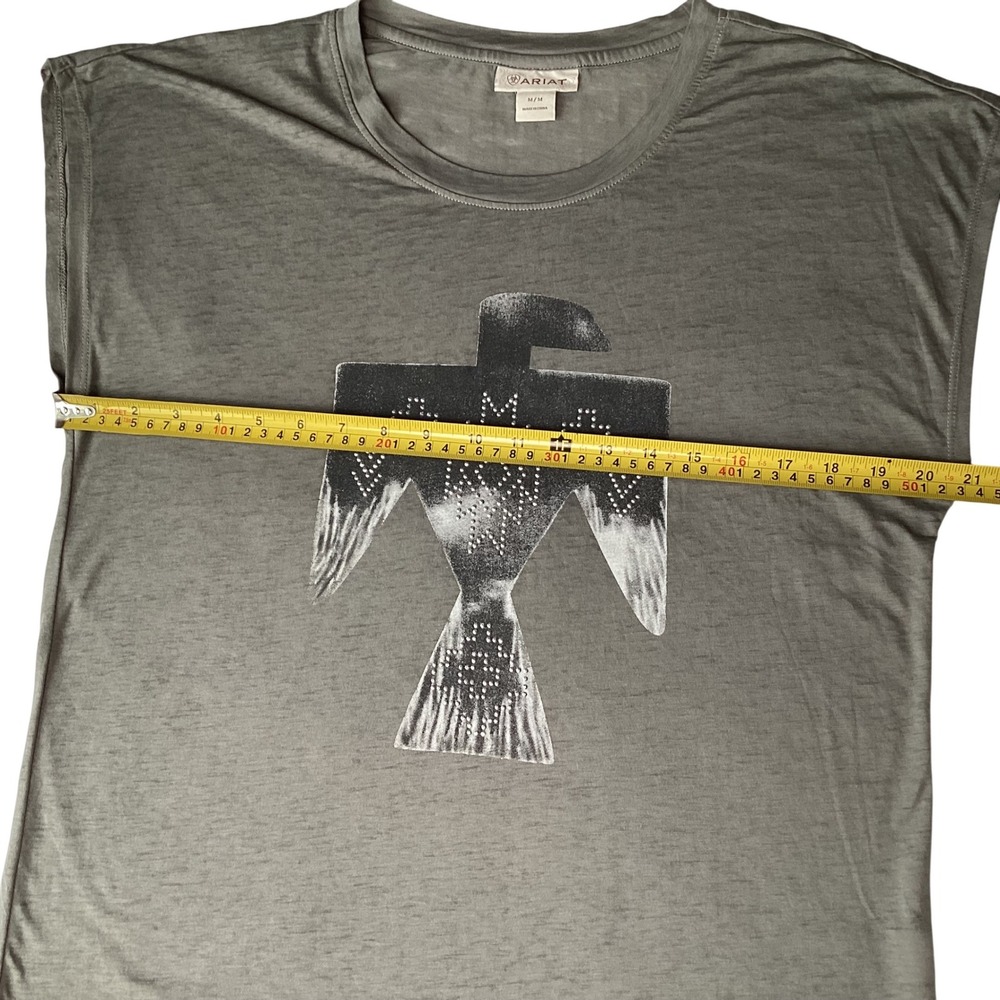 Ariat Womens Olive Green‎ Eagle Graphic Sleeveless T-Shirt Top Size M - Picture 7 of 8